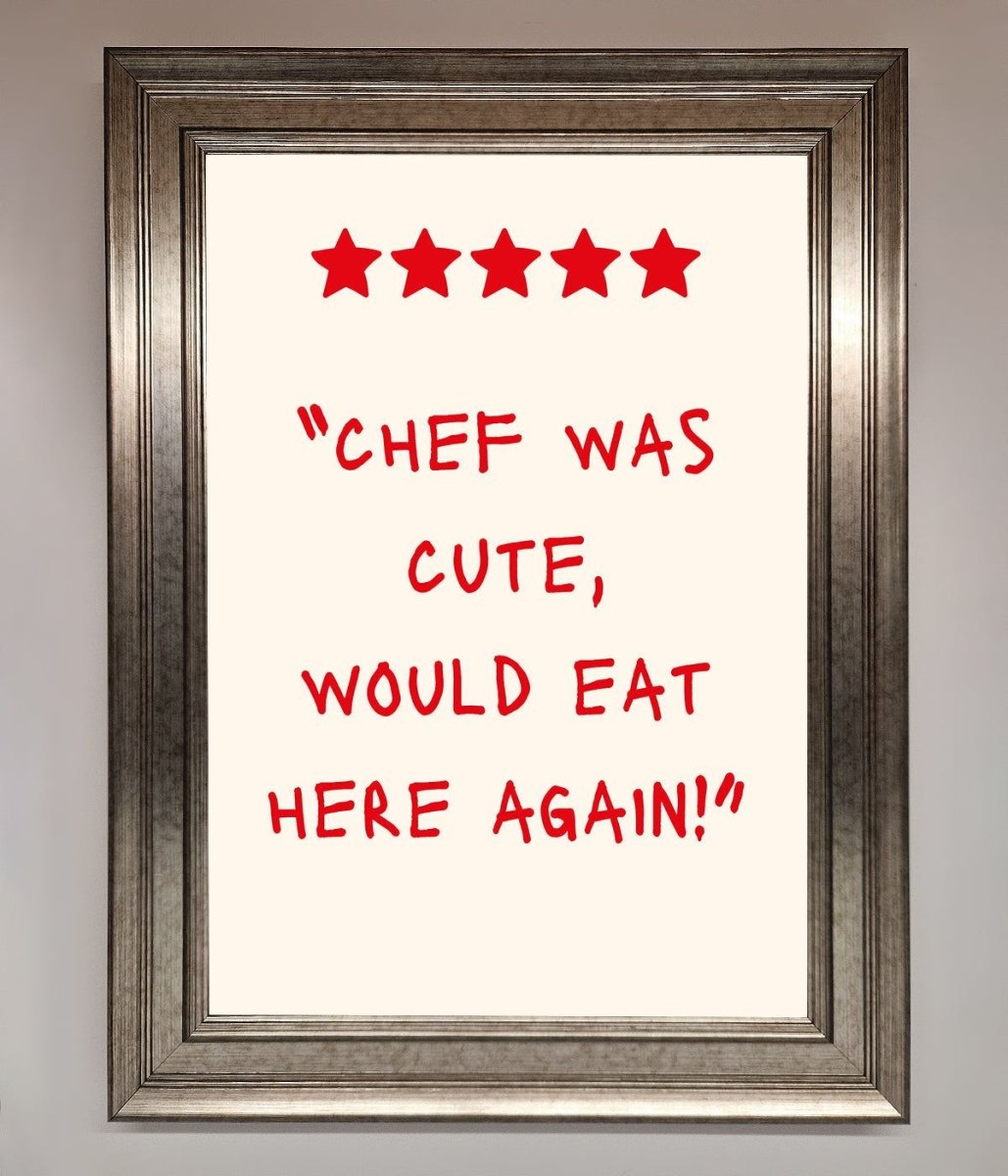 Chef Was Cute Framed Wall Art