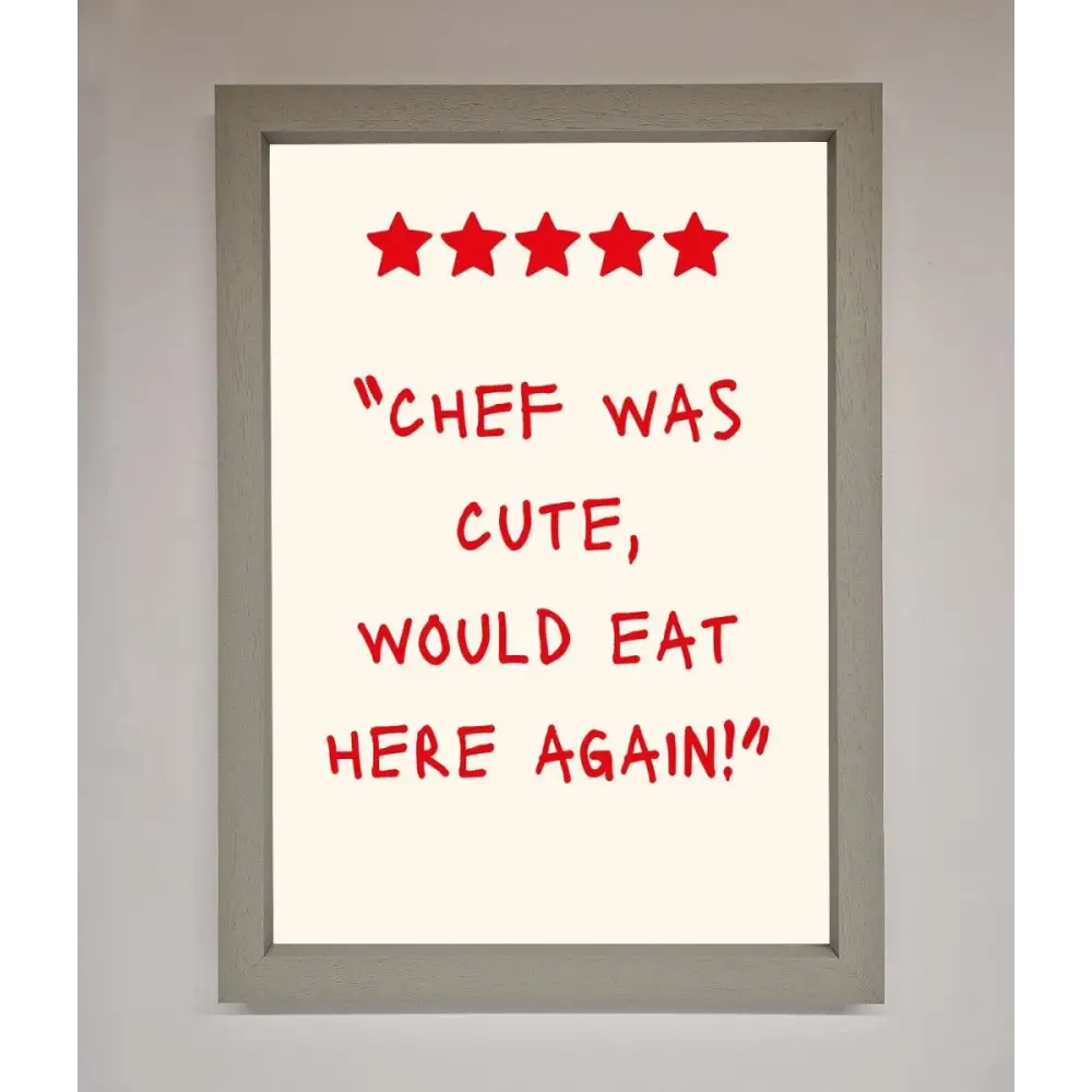Chef Was Cute Framed Wall Art - A3 (29.7 x 42 cm) / Grey - Framed Print