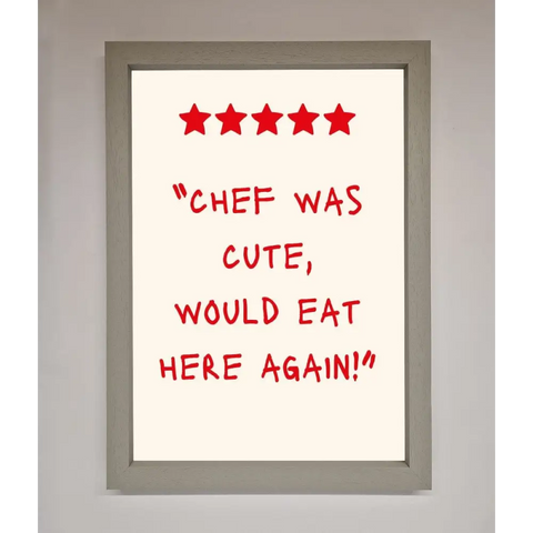 Chef Was Cute Framed Wall Art - A3 (29.7 x 42 cm) / Grey - Framed Print