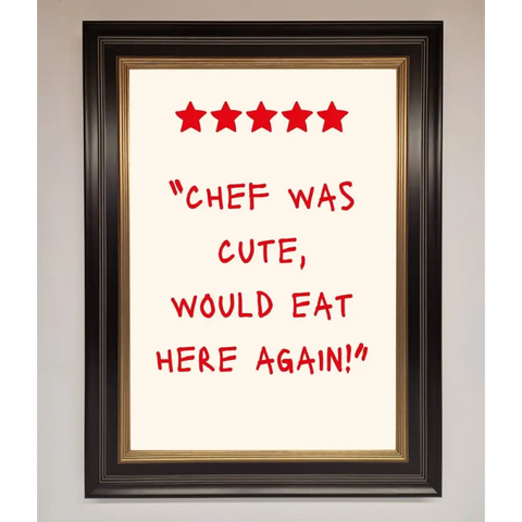 Chef Was Cute Framed Wall Art - B0 (100 x 141 cm) / Black Gold - Framed Print