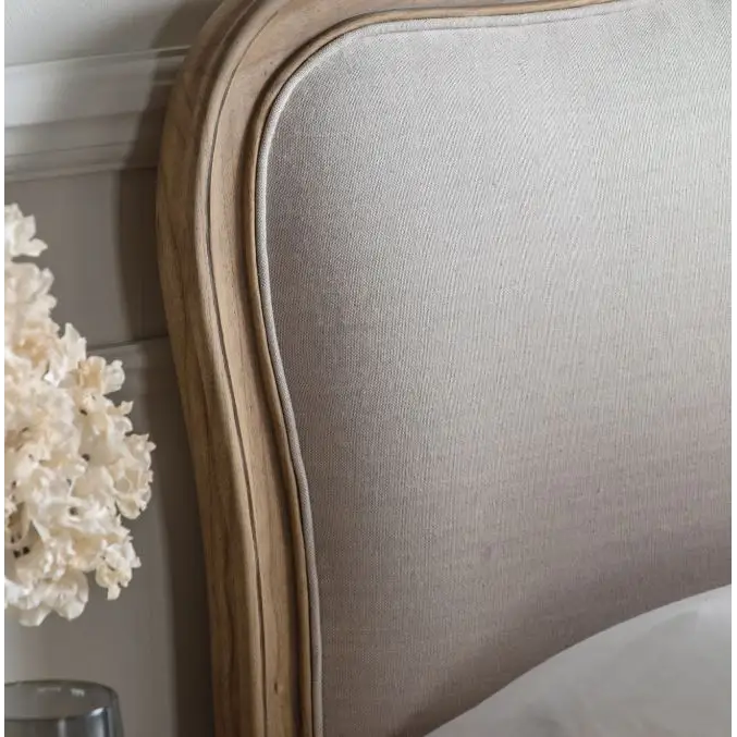 Chic French Carved King Size Bed Weathered - Weathered - Bed frame