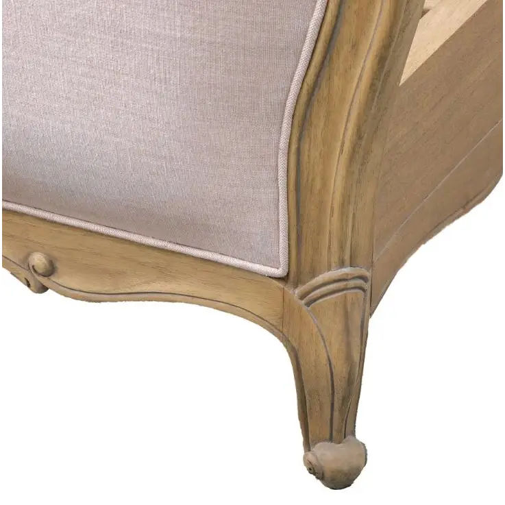 Chic French Carved King Size Bed Weathered - Weathered - Bed frame