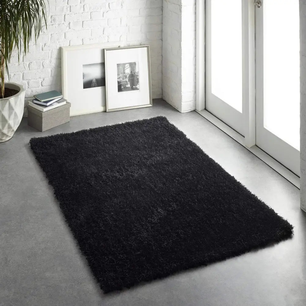 Chicago Black Shaggy Rug - Rugs