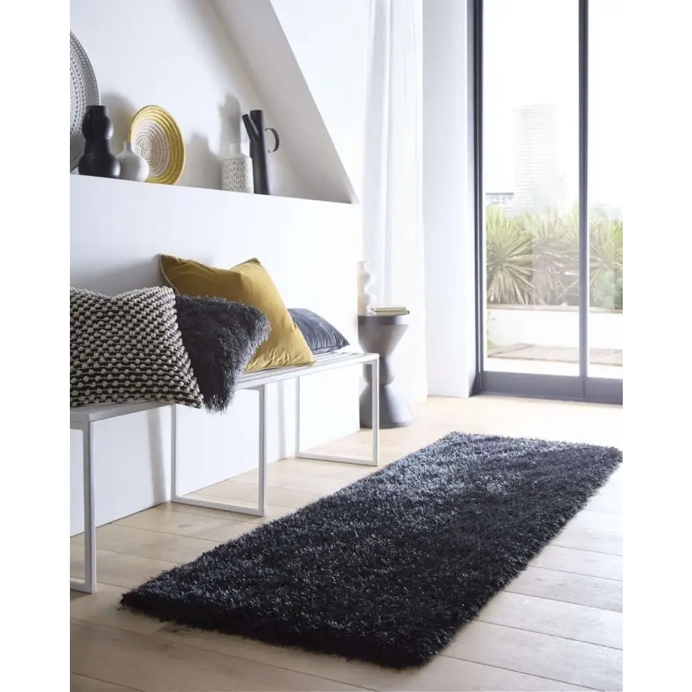 Chicago Black Shaggy Rug - Rugs