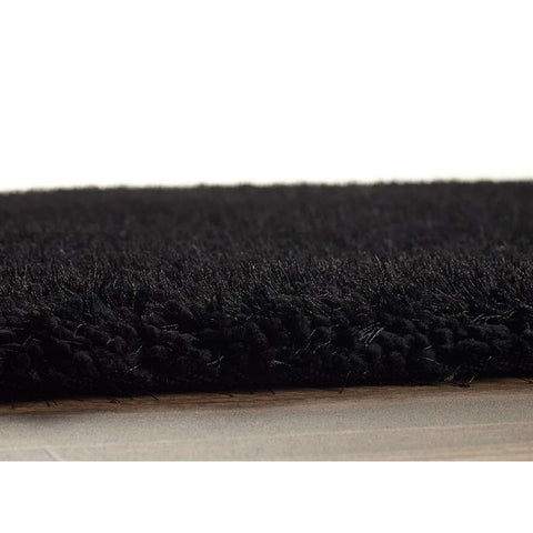 Chicago black shaggy rug with dense plush fibers perfect for cozy living spaces and modern decor