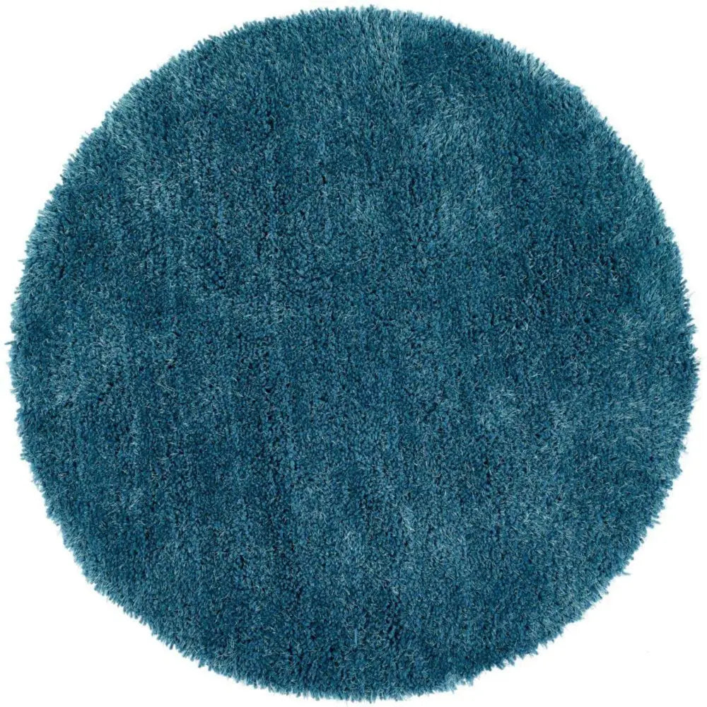 Chicago Dark Teal Shaggy Rug - Ø 133 cm - Rugs
