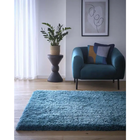 Chicago Dark Teal Shaggy Rug - Rugs