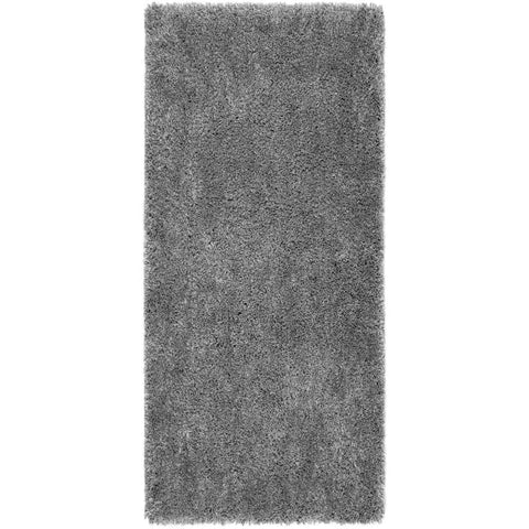 A plush long rectangular chicago grey shaggy rug with soft textured surface perfect for cozy spaces