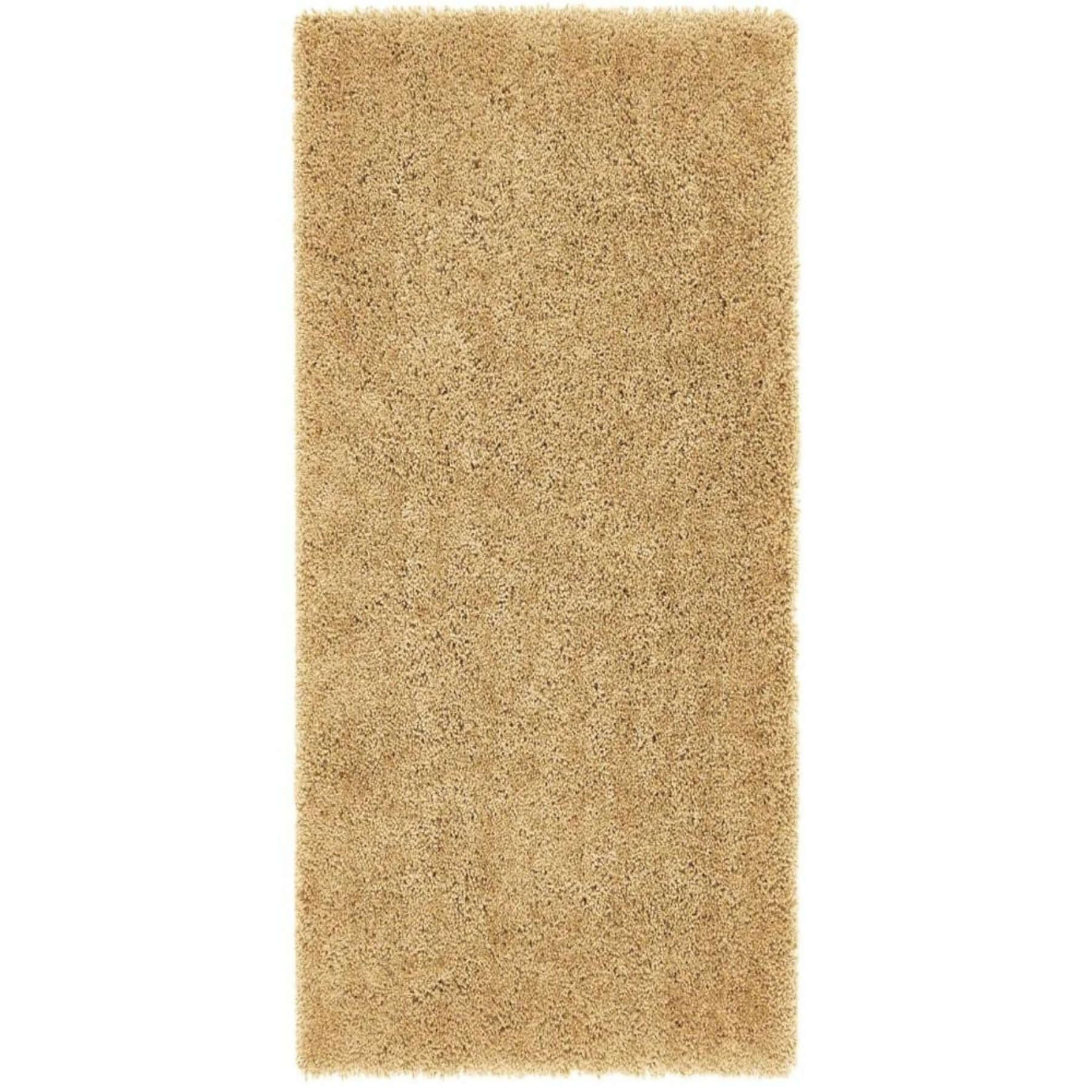 Beige chicago ochre shaggy rug with a plush textured surface perfect for cozy living spaces