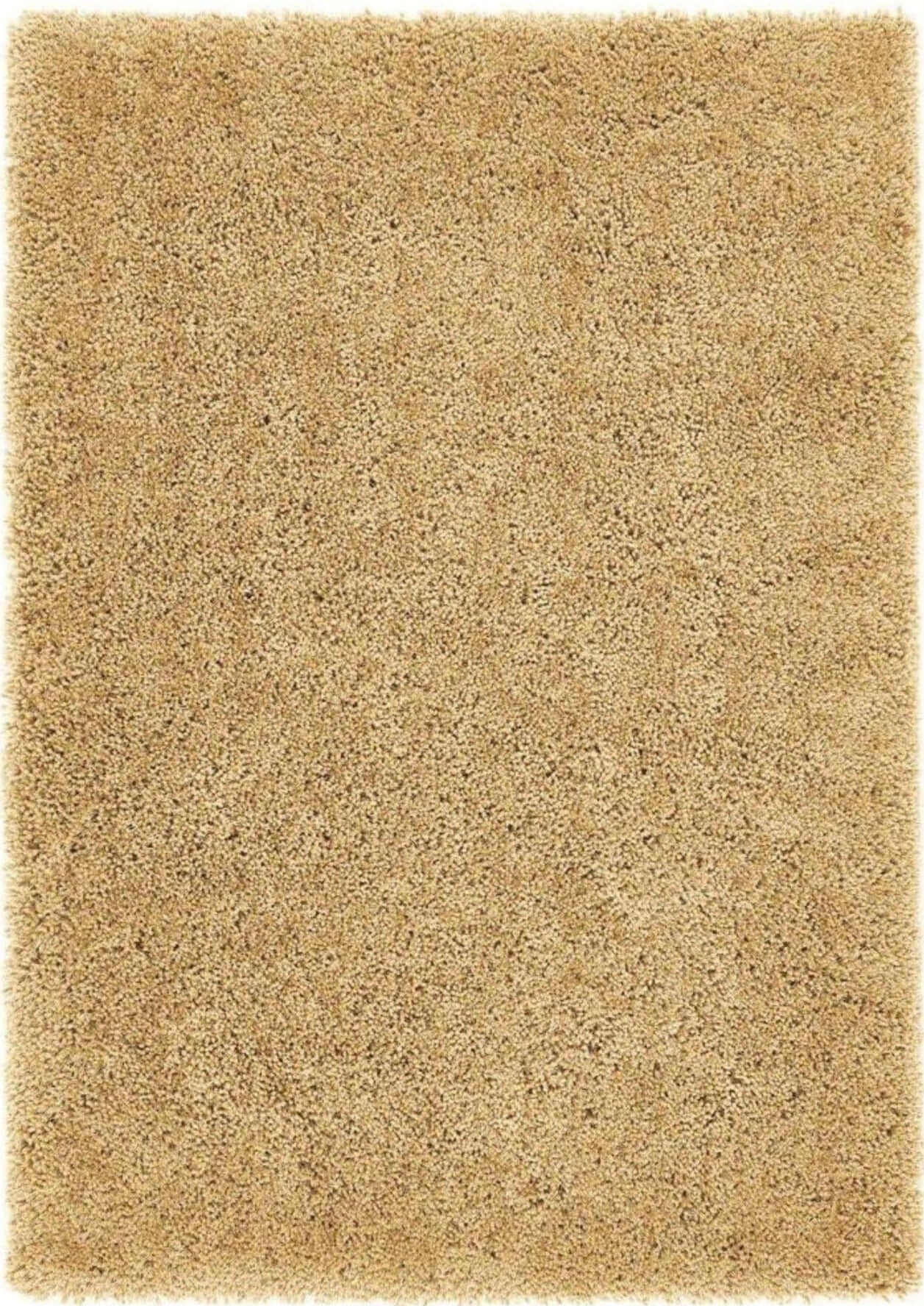 Beige chicago ochre shaggy rug with plush textured surface perfect for cozy living spaces