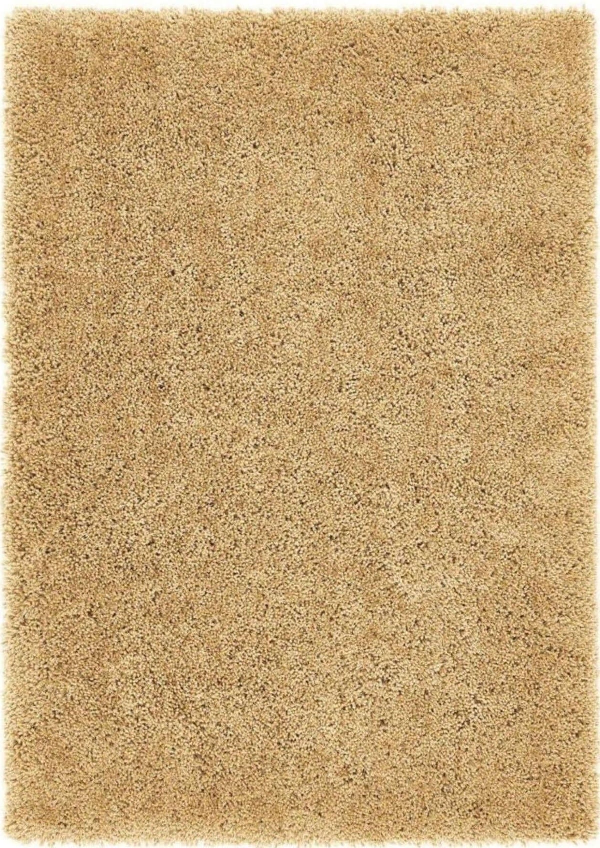 Beige chicago ochre shaggy rug with plush textured surface perfect for cozy living spaces