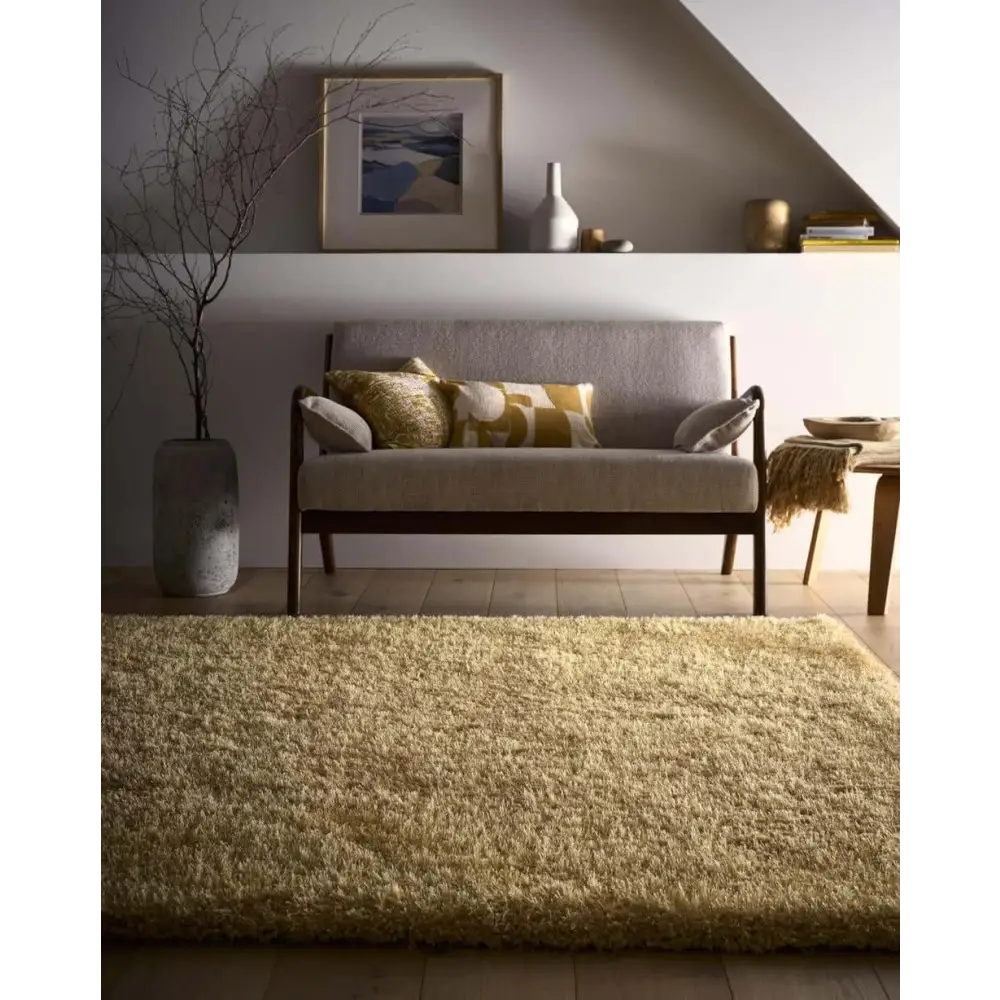 Chicago Ochre Shaggy Rug - Rugs