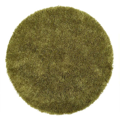 Chicago Olive Green Shaggy Rug - Ø 133 cm - Rugs