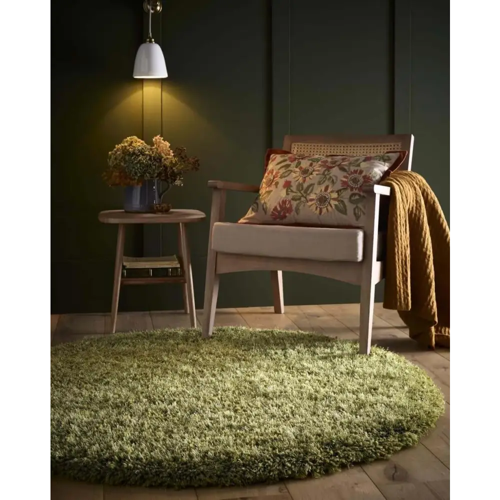 Chicago Olive Green Shaggy Rug - Rugs