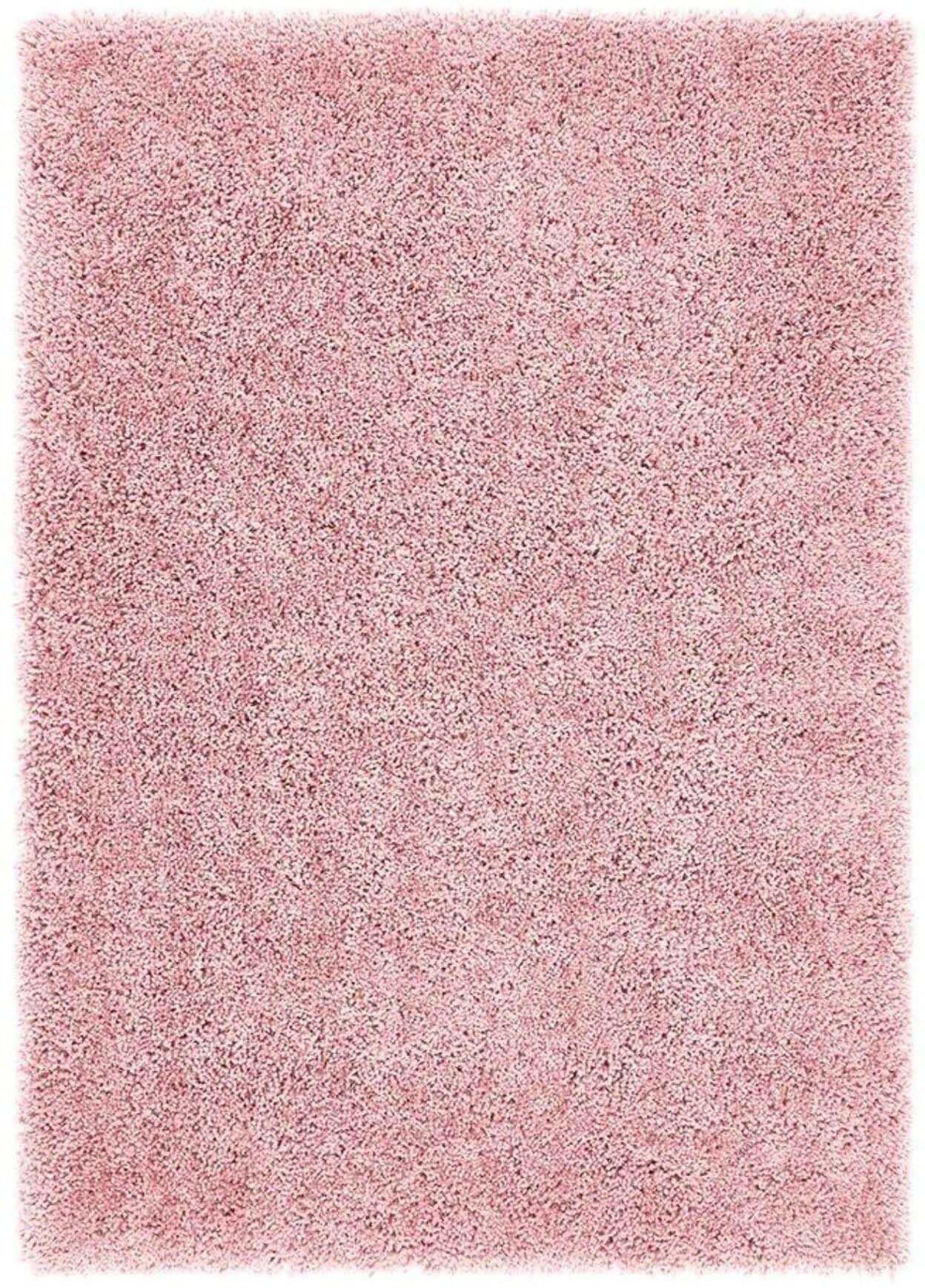 A plush chicago pink shaggy rug with soft pink shaggy texture and slightly matted edges perfect for cozy spaces