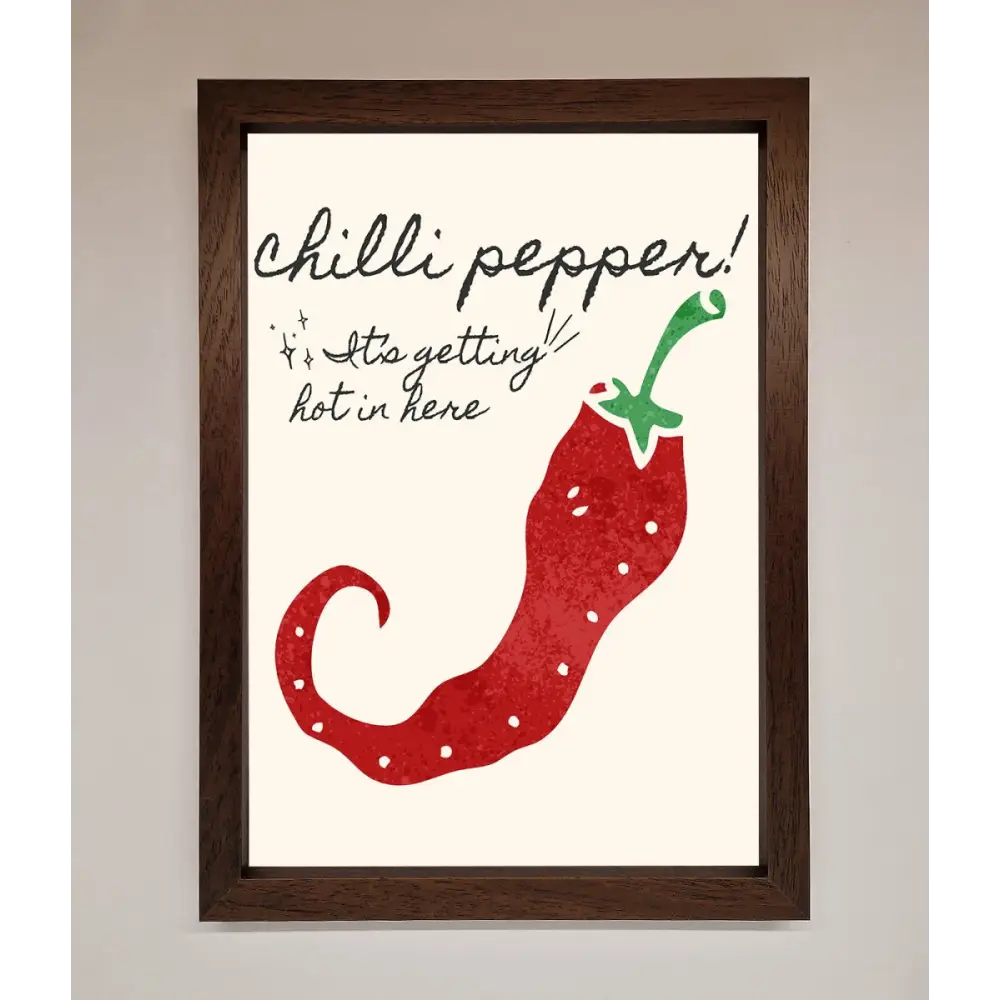 Chili Pepper Framed Print - A3 (29.7 x 42 cm) / Walnut - Framed Print