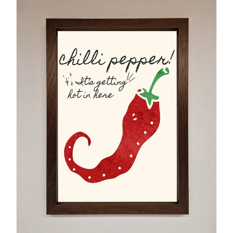 Chili Pepper Framed Print - A3 (29.7 x 42 cm) / Walnut - Framed Print