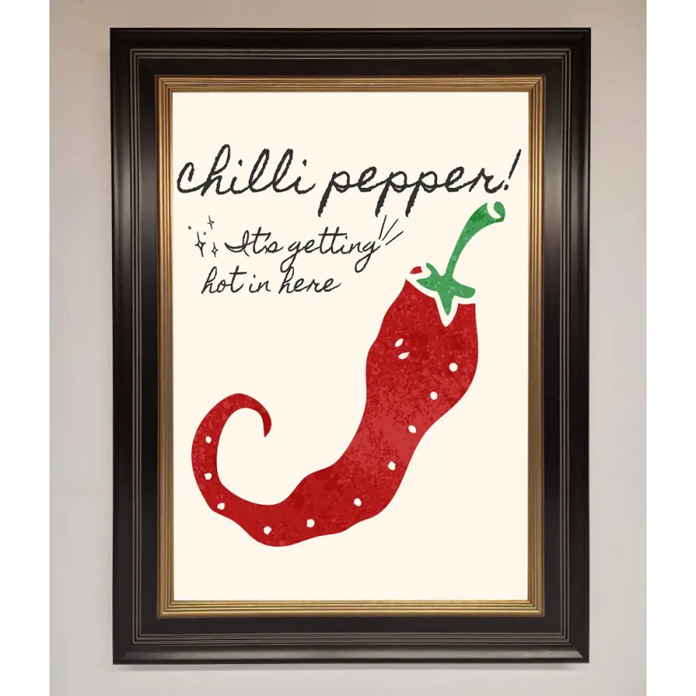 Chili Pepper Framed Print - B0 (100 x 141 cm) / Black Gold - Framed Print