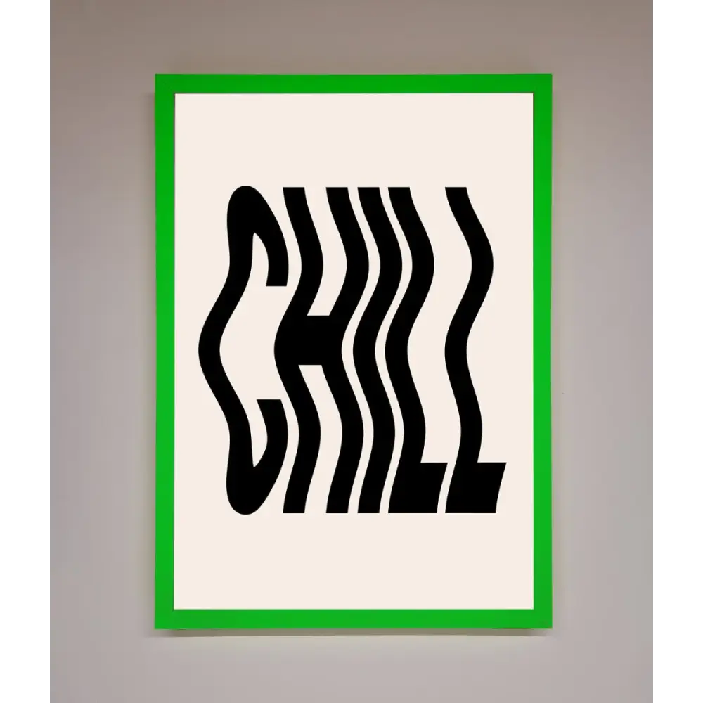 Chill Beige Framed Poster - A3 (29.7 x 42 cm) / Neon Dark Green - Framed Print