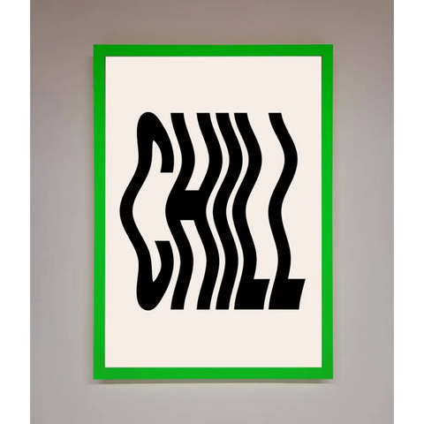 Chill Beige Framed Poster - A3 (29.7 x 42 cm) / Neon Dark Green - Framed Print