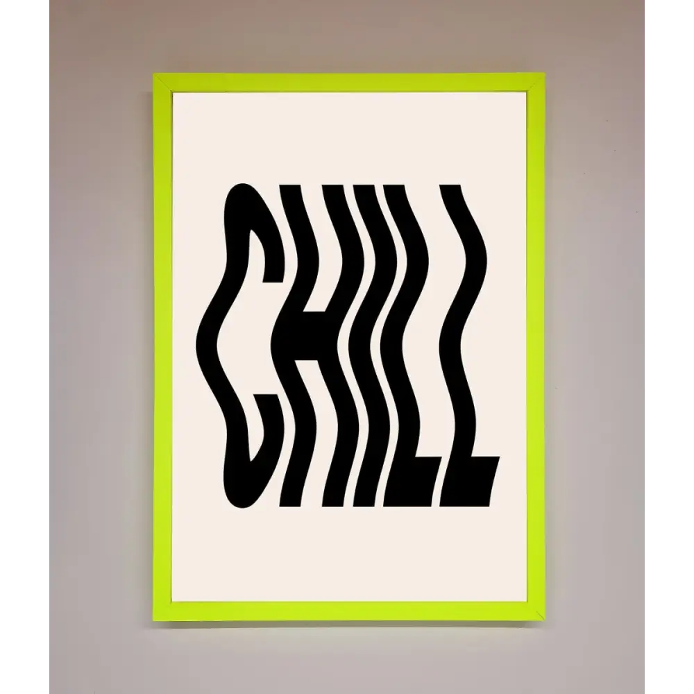 Chill Beige Framed Poster - A3 (29.7 x 42 cm) / Neon Green - Framed Print