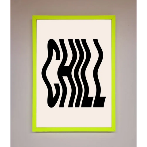 Chill Beige Framed Poster - A3 (29.7 x 42 cm) / Neon Green - Framed Print