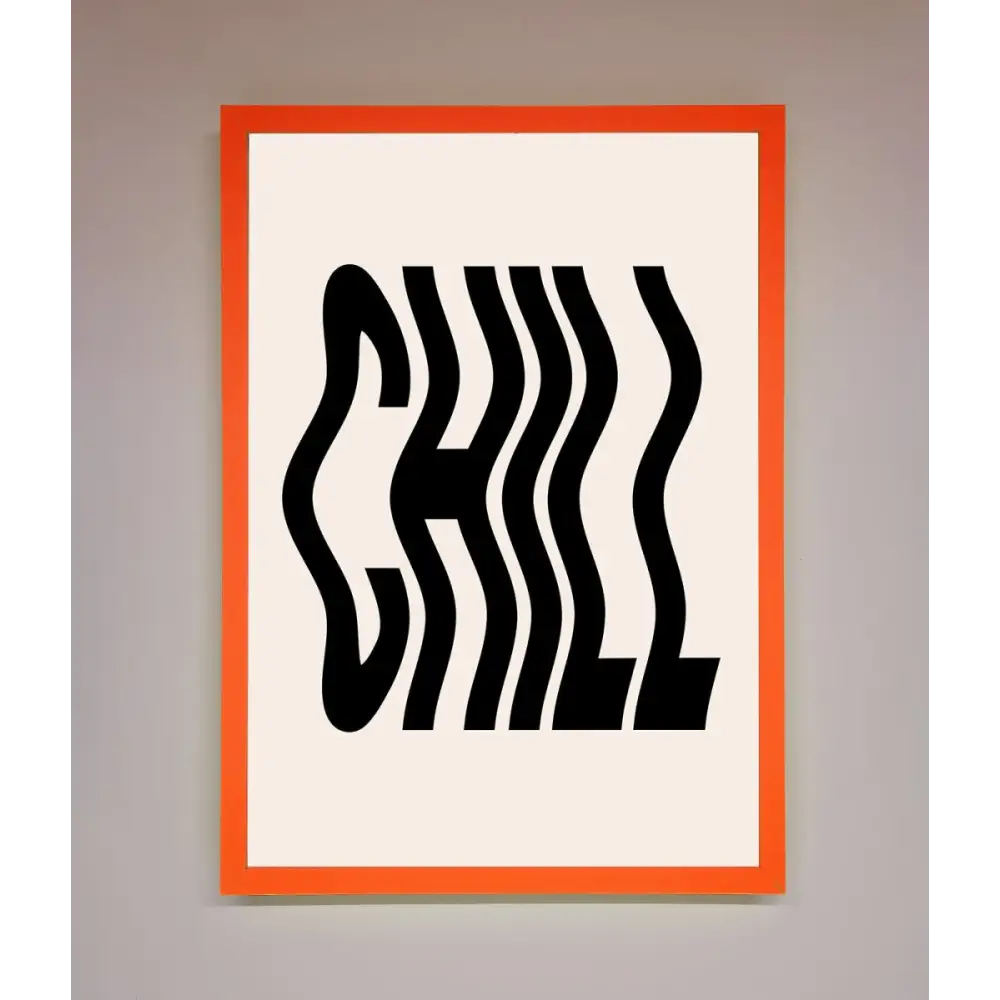 Chill Beige Framed Poster - A3 (29.7 x 42 cm) / Neon Orange - Framed Print