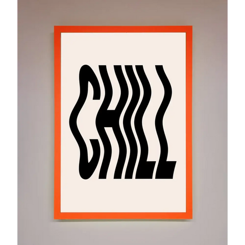 Chill Beige Framed Poster - A3 (29.7 x 42 cm) / Neon Orange - Framed Print