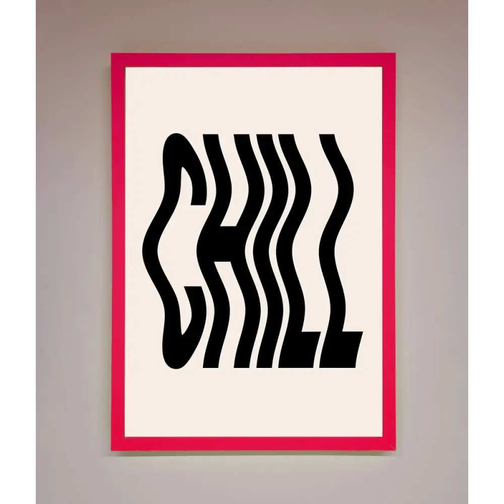 Chill Beige Framed Poster - A3 (29.7 x 42 cm) / Neon Pink - Framed Print