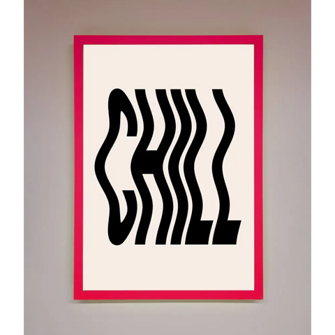 Chill Beige Framed Poster - A3 (29.7 x 42 cm) / Neon Pink - Framed Print