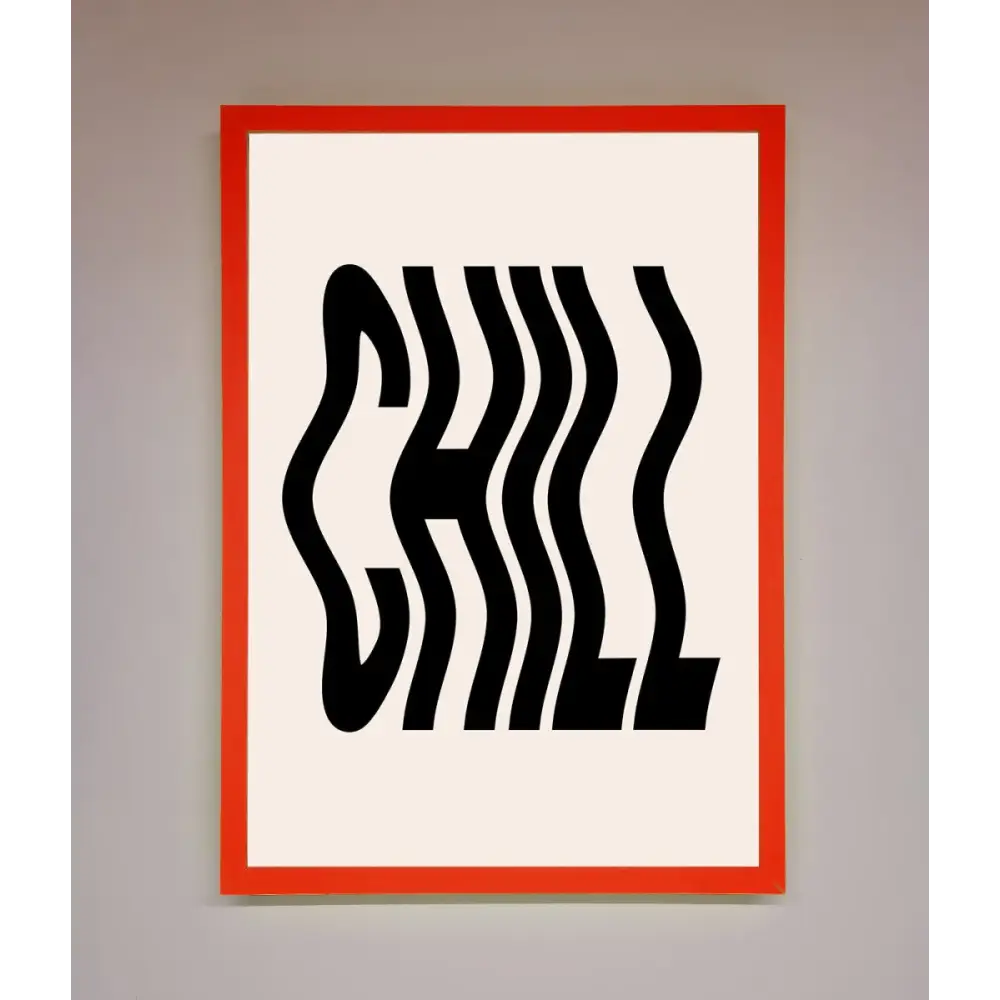 Chill Beige Framed Poster - A3 (29.7 x 42 cm) / Neon Red - Framed Print