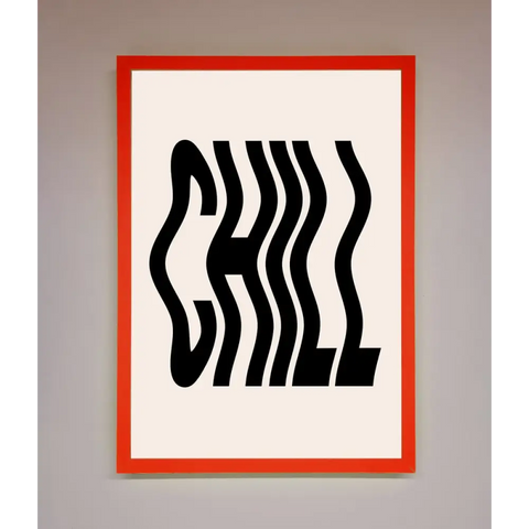 Chill Beige Framed Poster - A3 (29.7 x 42 cm) / Neon Red - Framed Print