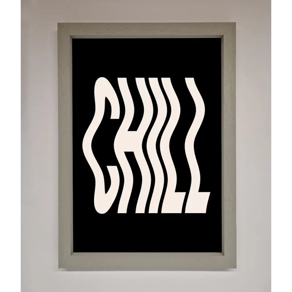 Chill Black Framed Wall Art - A3 (29.7 x 42 cm) / Grey - Framed Print