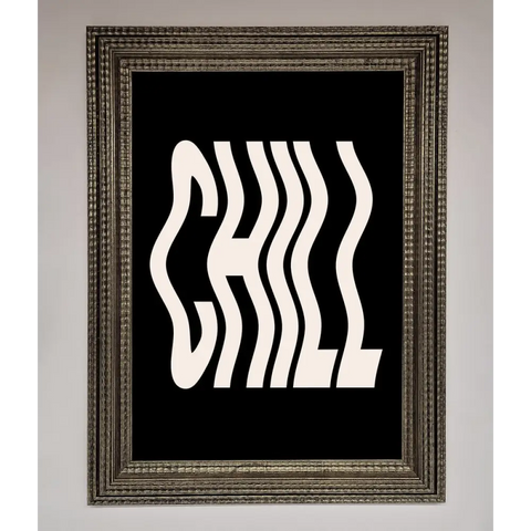 Chill Black Framed Wall Art - A3 (29.7 x 42 cm) / Ornate Silver - Framed Print