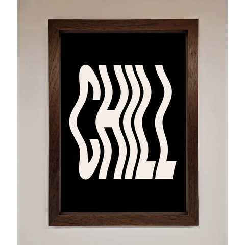 Chill Black Framed Wall Art - A3 (29.7 x 42 cm) / Walnut - Framed Print