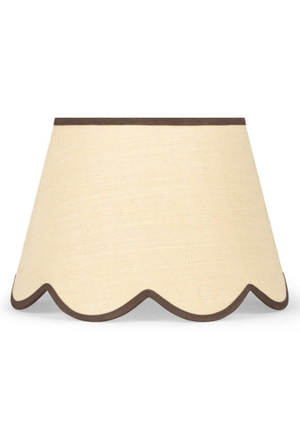 Chocolate Brown Jute Scallop Lampshade