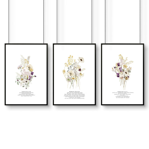 Christian art modern for bedroom | set of 3 wall art prints