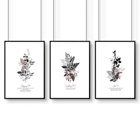 Christian artwork | Set of 3 framed wall art