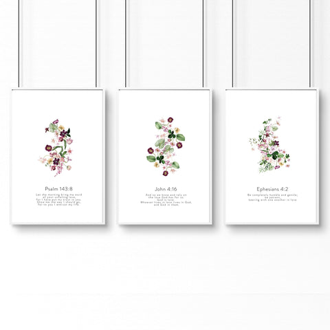 Large art for living room | set of 3 Christian wall art prints