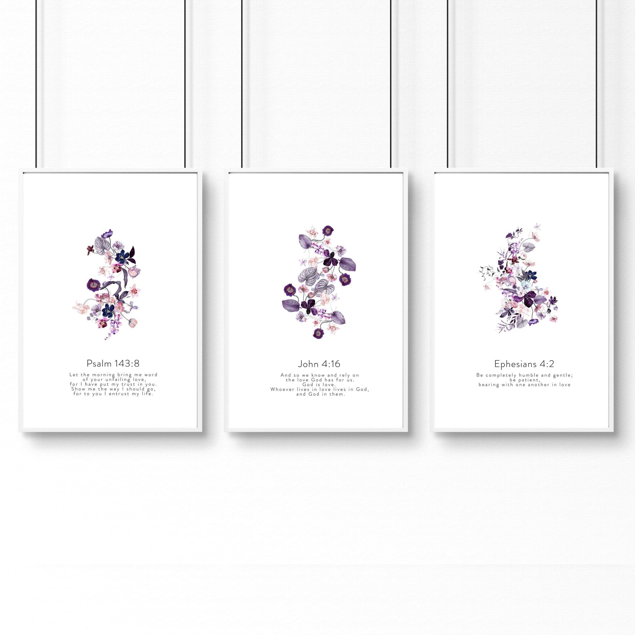 Large prints for living room | set of 3 Christian wall art prints