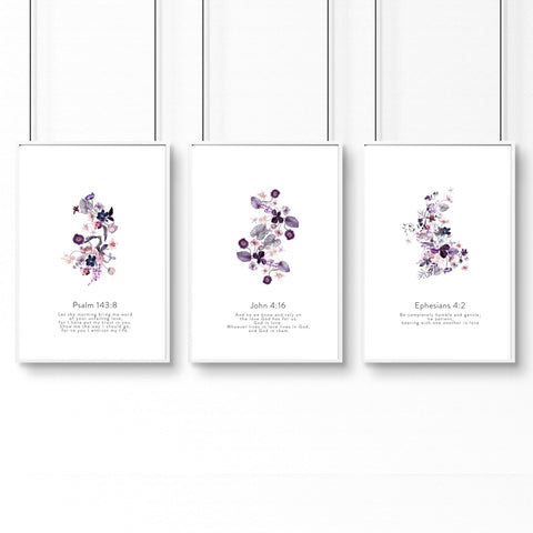 Large prints for living room | set of 3 Christian wall art prints