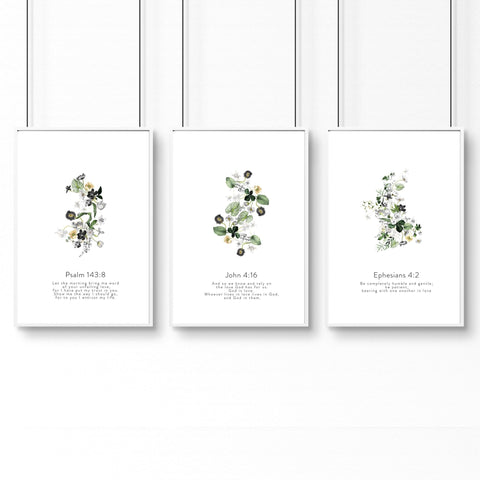 Living room wall prints | set of 3 Christian wall art prints