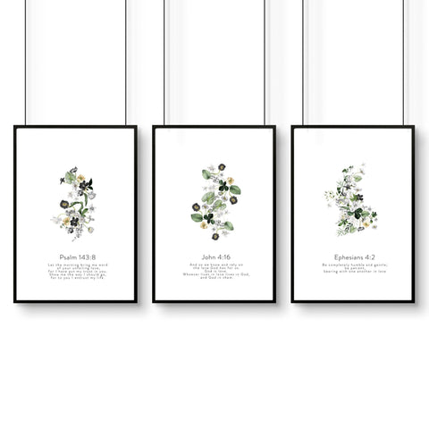 Living room wall prints | set of 3 Christian wall art prints