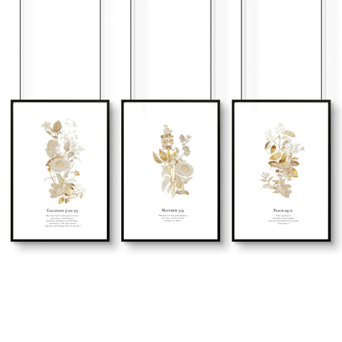 Bible quote wall art | set of 3 Christian wall art prints