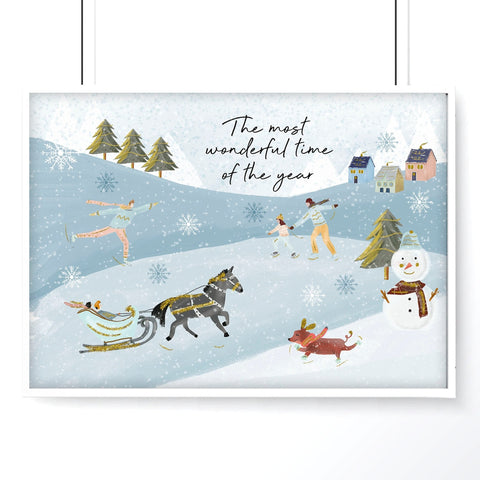 Scandi Christmas decor wall art print
