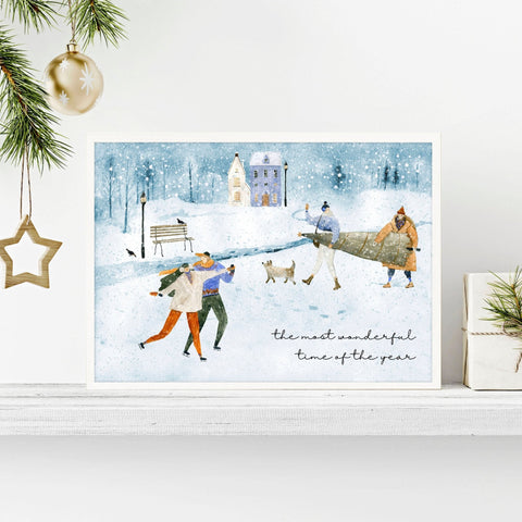Cute Christmas decor wall art print