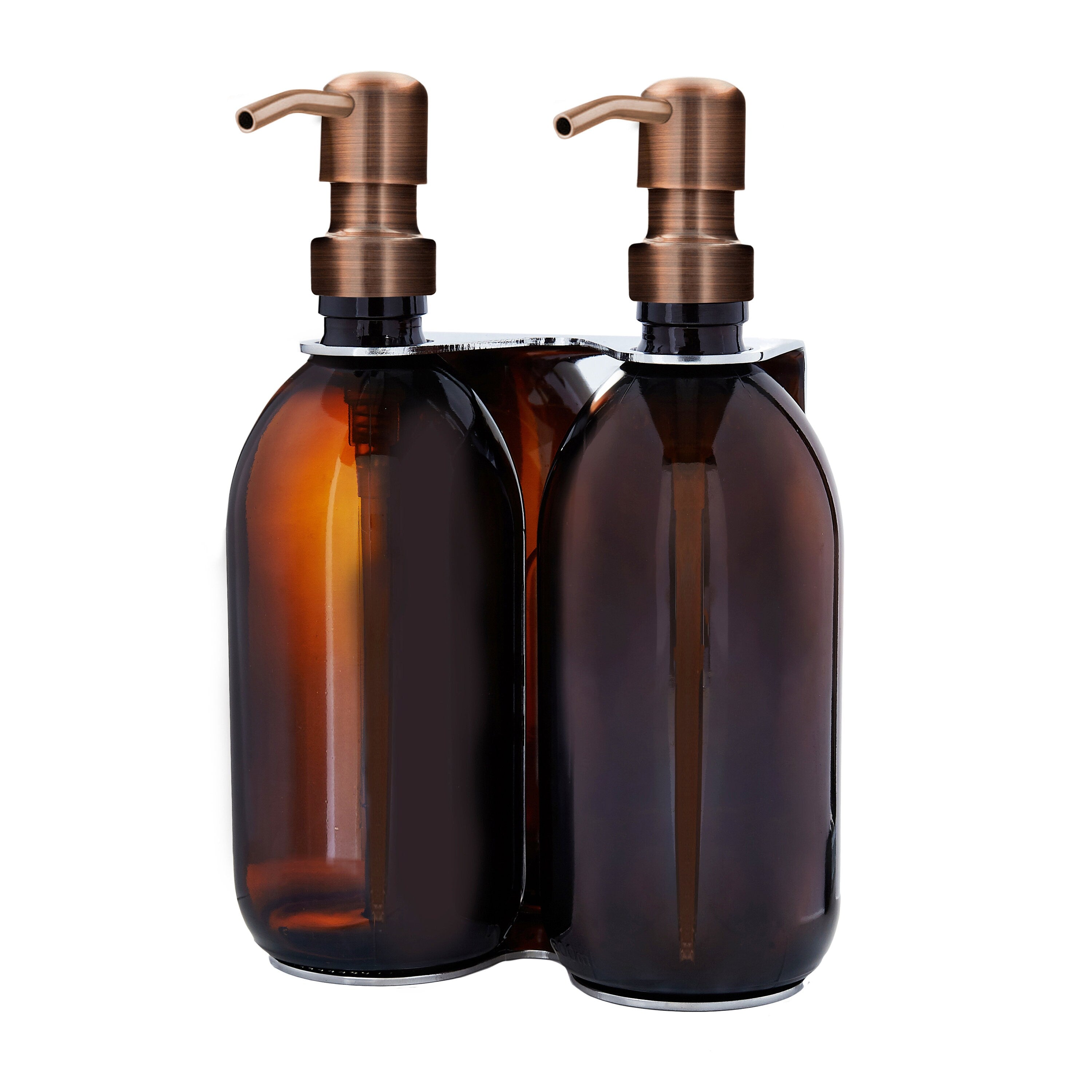 Chrome Double Wall Mounted Soap Dispenser