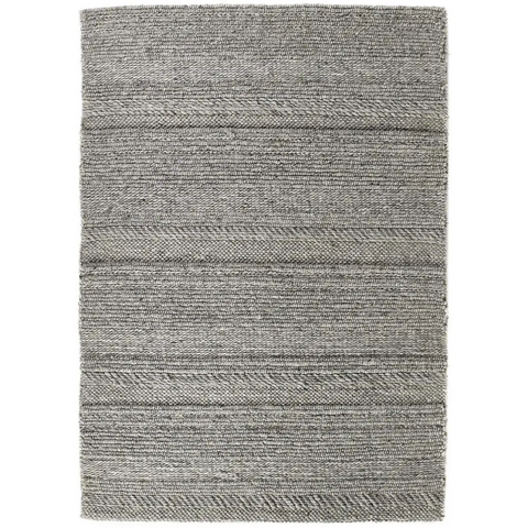 Chunky Natural/Grey Knitted Rug - 80X150 cm - Rugs