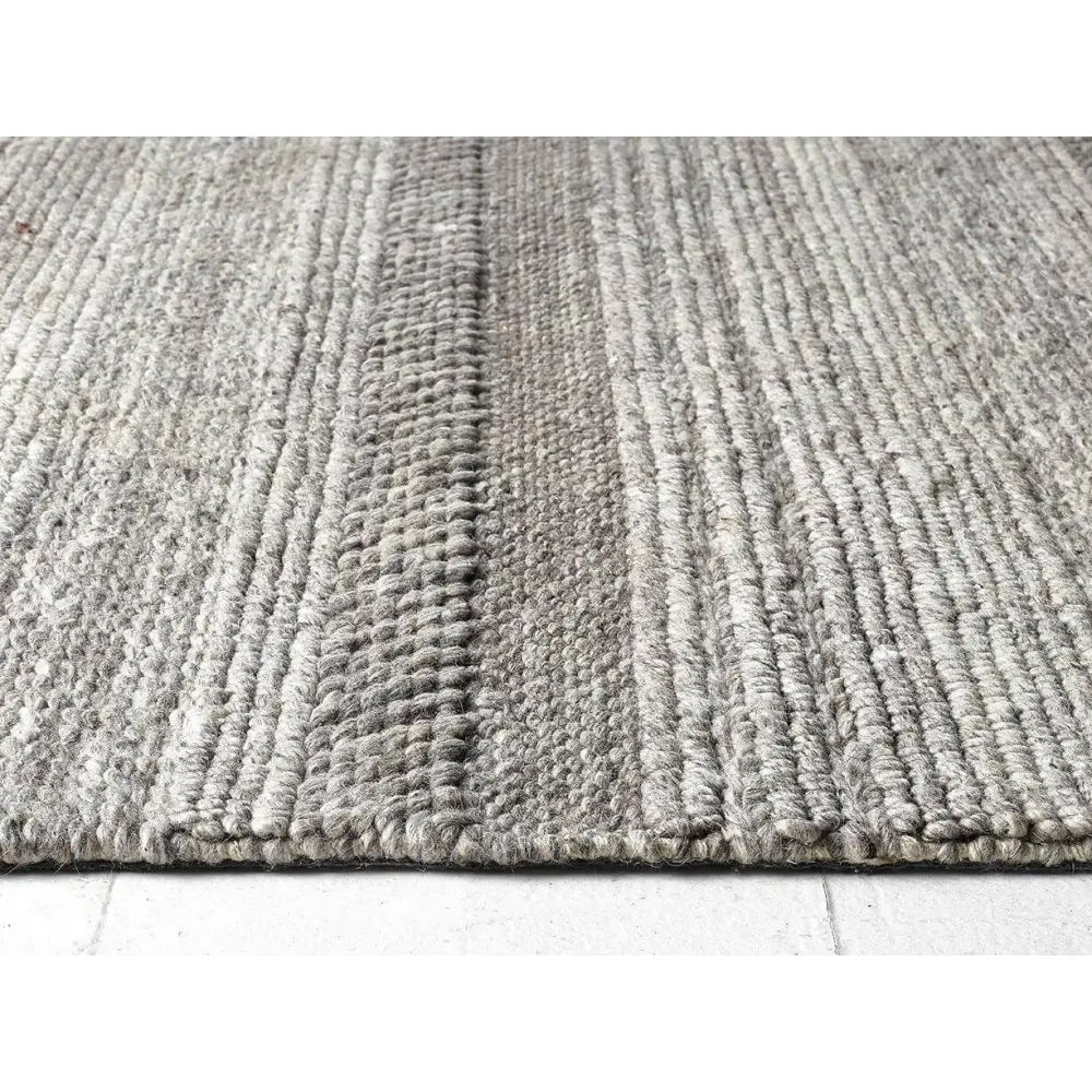 Chunky Natural/Grey Knitted Rug - Rugs
