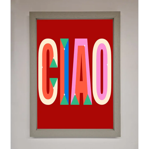 CIAO Framed Wall Art - A3 (29.7 x 42 cm) / Grey - Framed Print